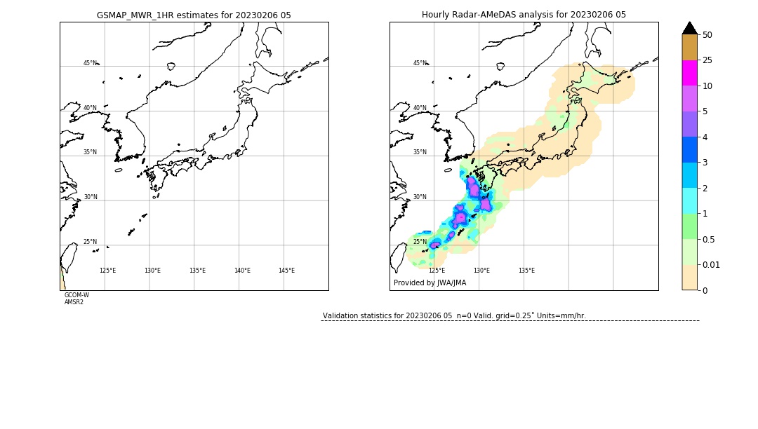 GSMaP MWR validation image. 2023/02/06 05