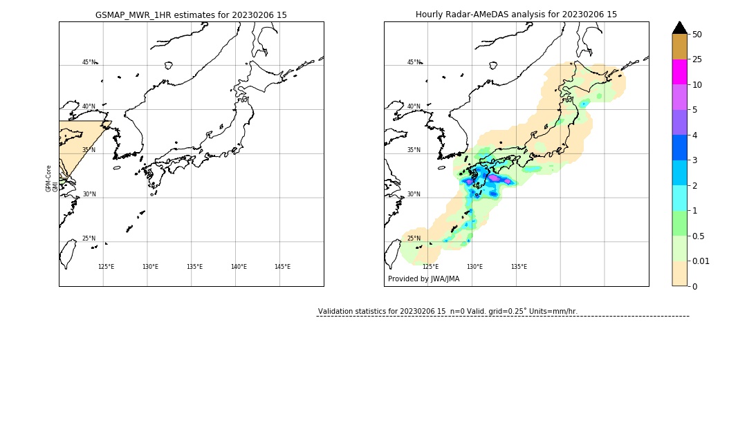 GSMaP MWR validation image. 2023/02/06 15