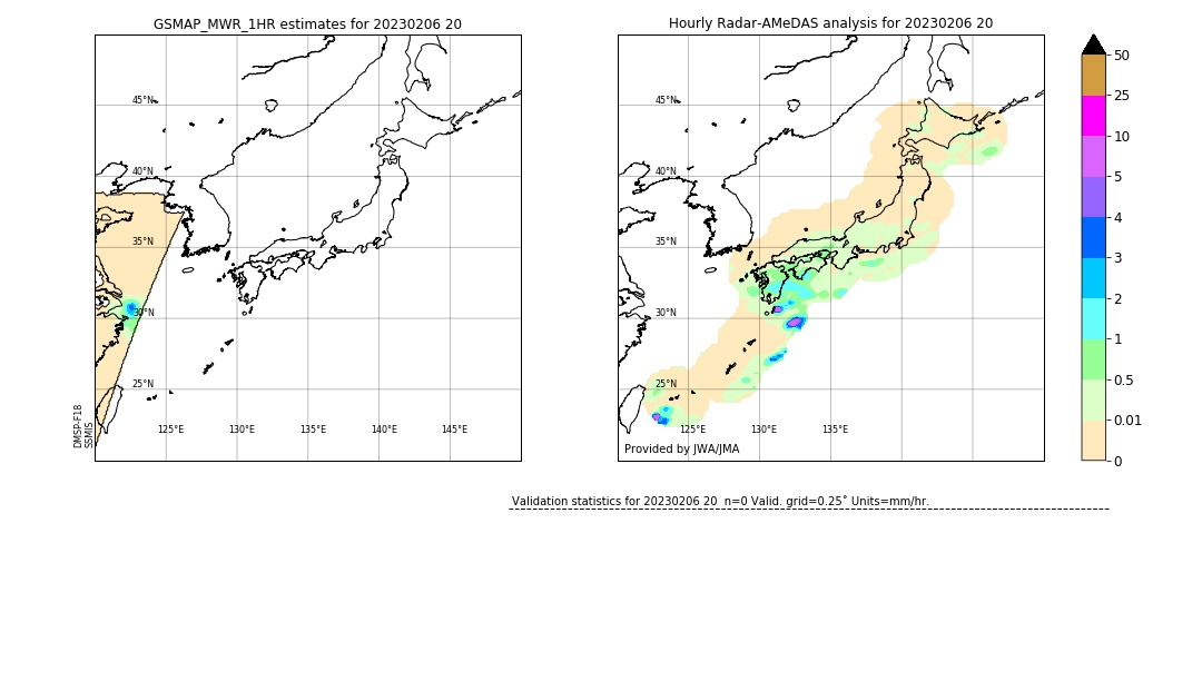 GSMaP MWR validation image. 2023/02/06 20