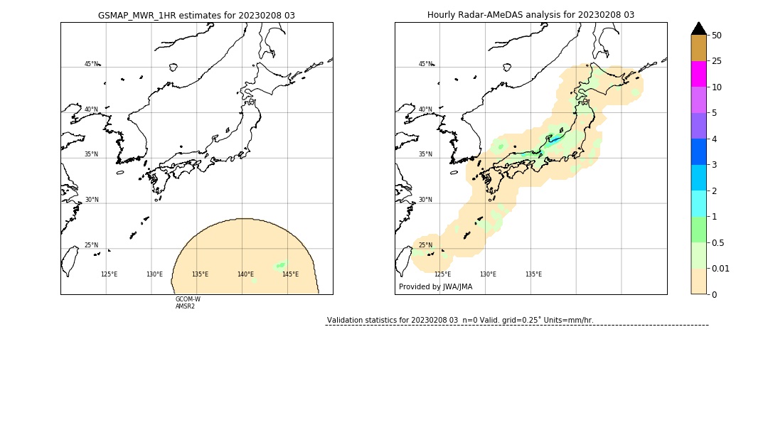 GSMaP MWR validation image. 2023/02/08 03