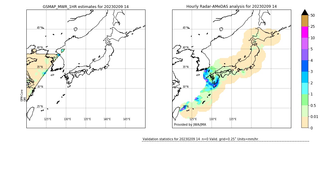 GSMaP MWR validation image. 2023/02/09 14