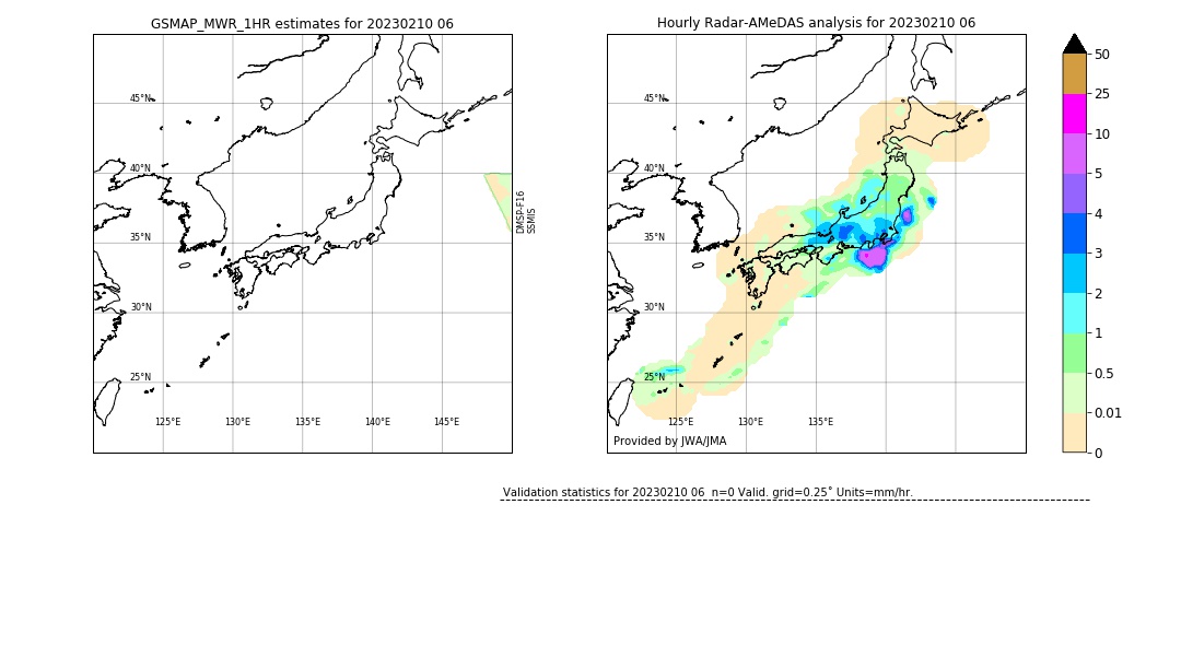 GSMaP MWR validation image. 2023/02/10 06