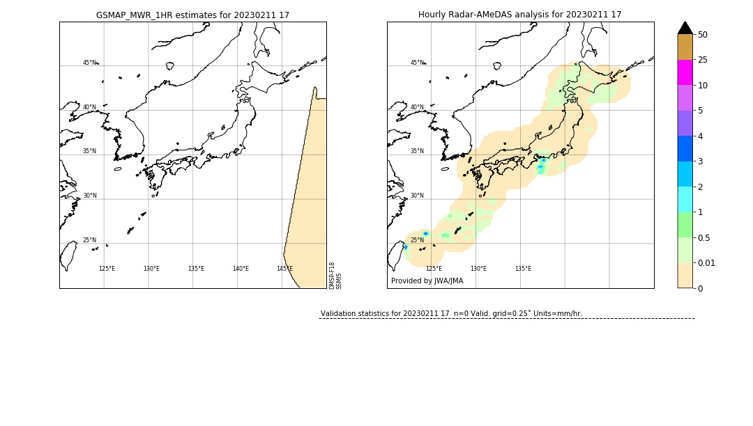 GSMaP MWR validation image. 2023/02/11 17