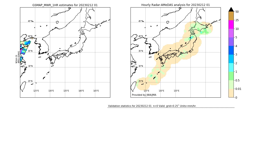 GSMaP MWR validation image. 2023/02/12 01