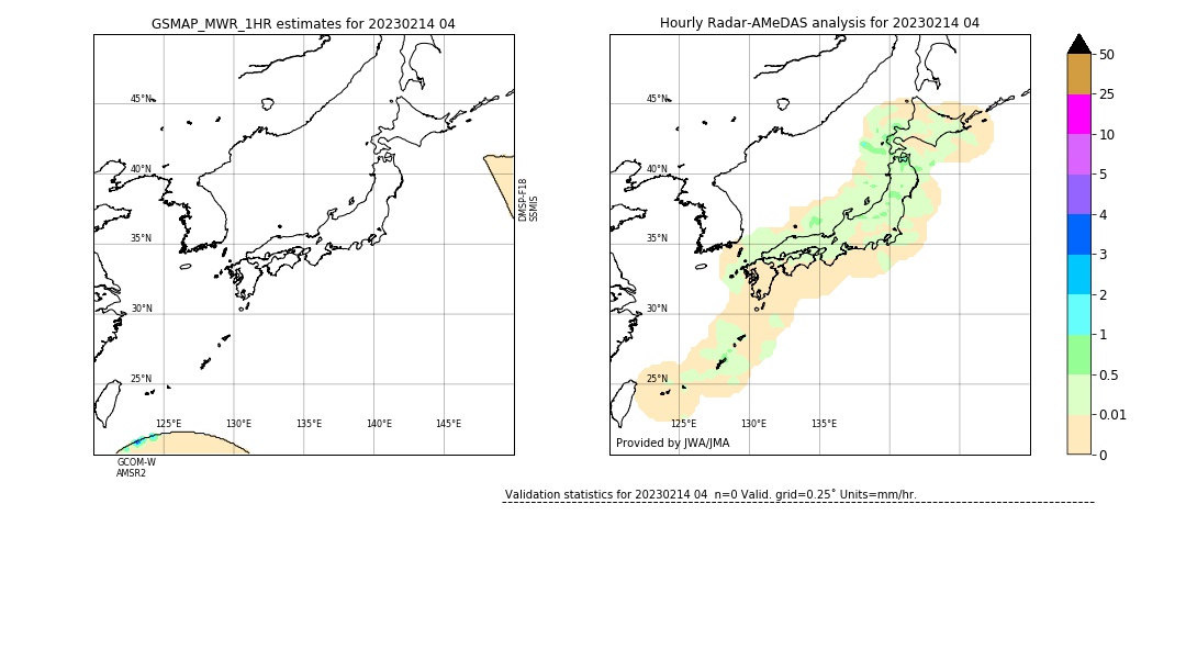 GSMaP MWR validation image. 2023/02/14 04