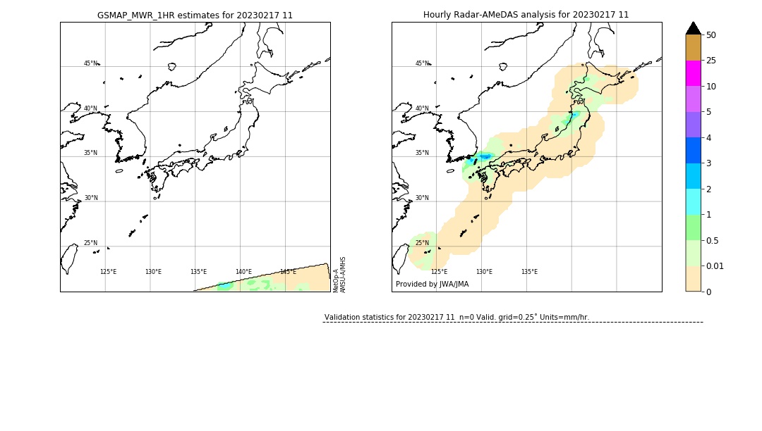 GSMaP MWR validation image. 2023/02/17 11