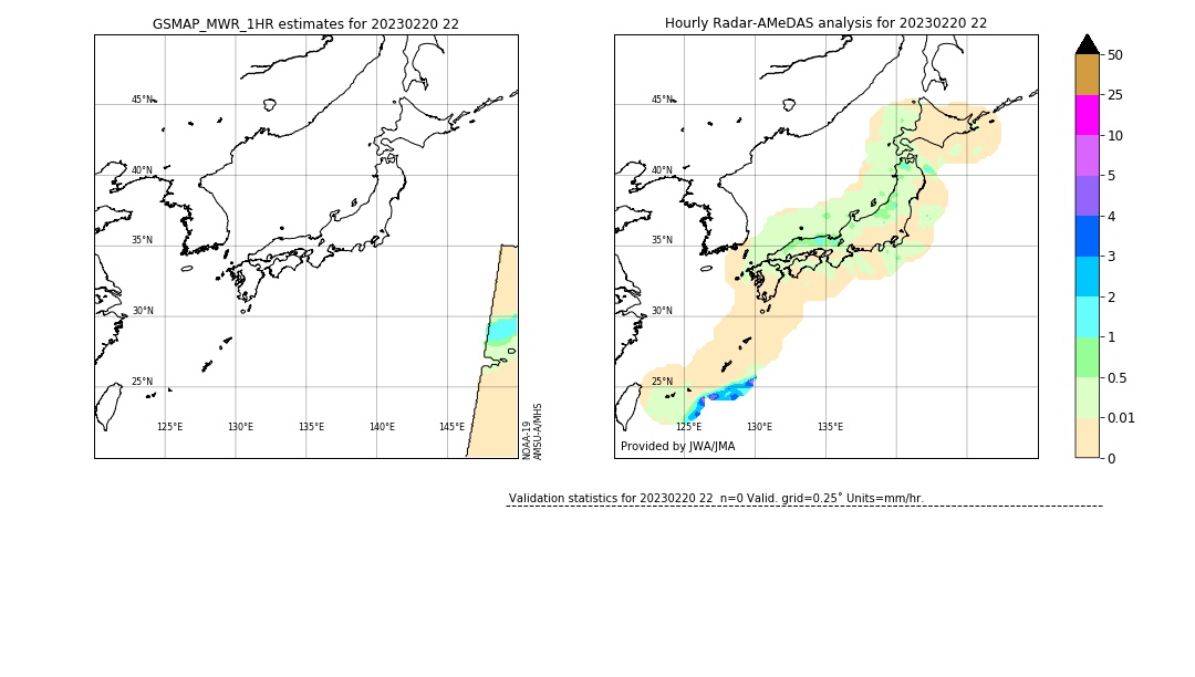 GSMaP MWR validation image. 2023/02/20 22