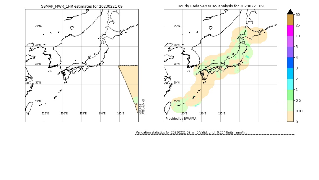 GSMaP MWR validation image. 2023/02/21 09