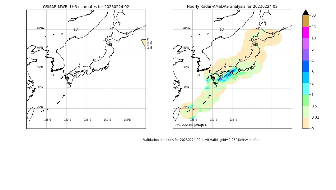 GSMaP MWR validation image. 2023/02/24 02