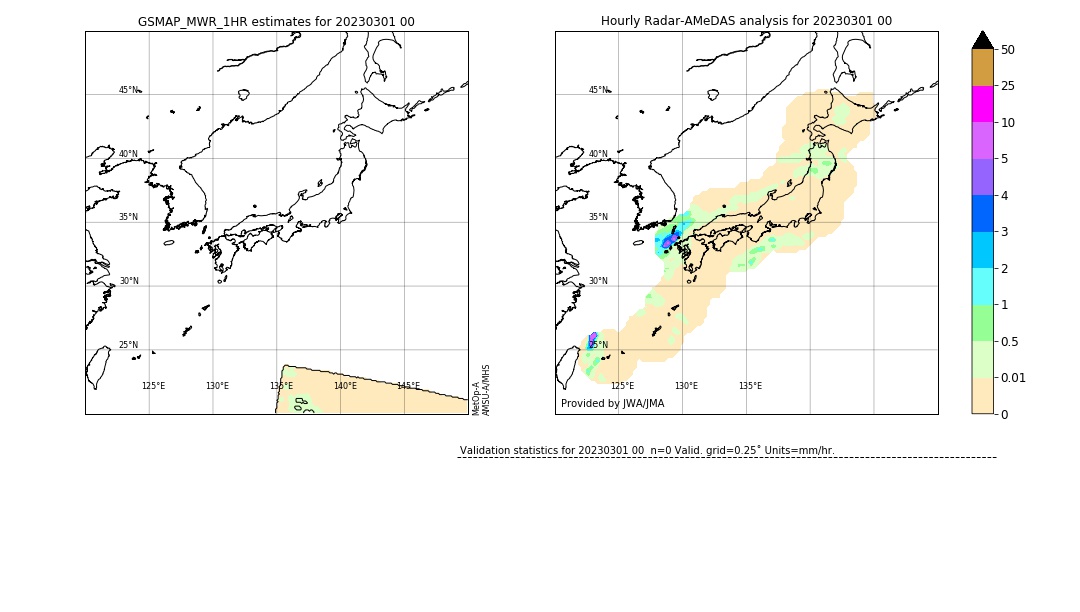 GSMaP MWR validation image. 2023/03/01 00