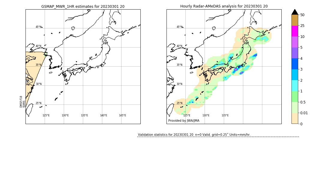 GSMaP MWR validation image. 2023/03/01 20