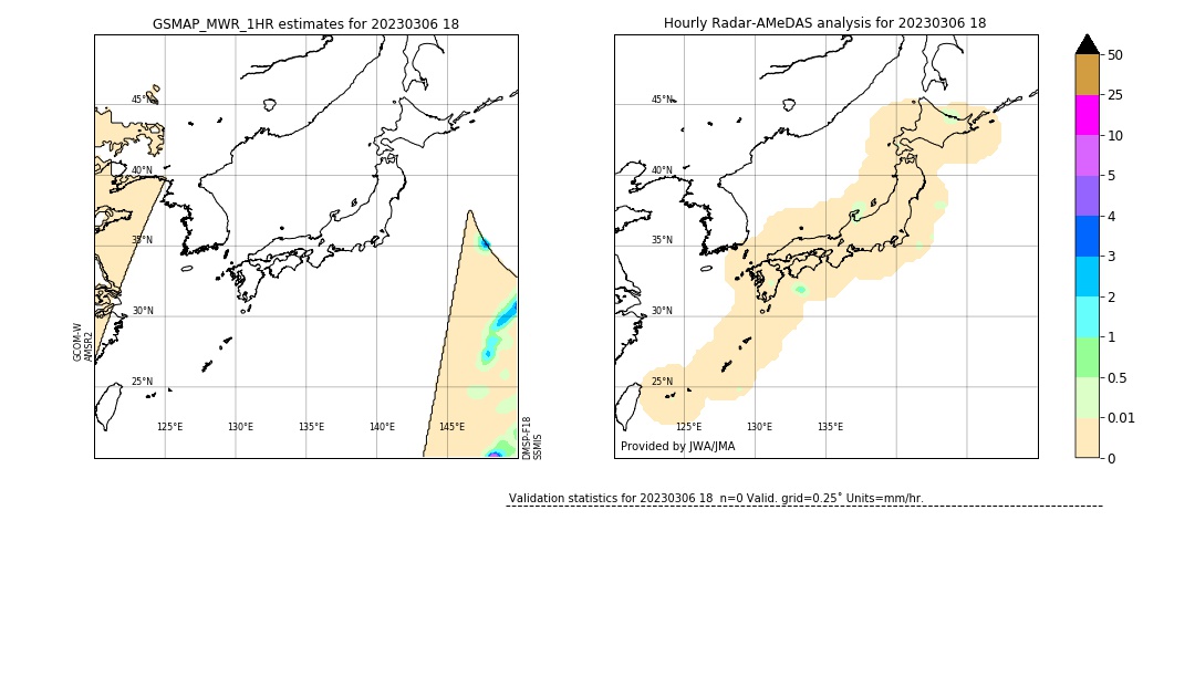 GSMaP MWR validation image. 2023/03/06 18