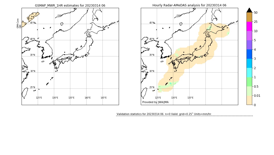 GSMaP MWR validation image. 2023/03/14 06