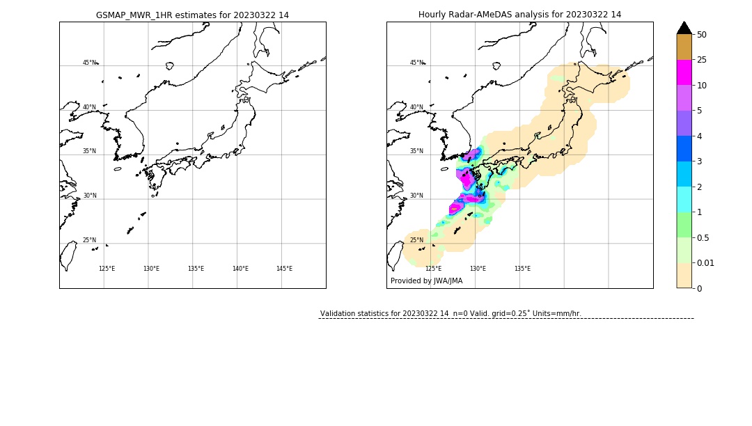 GSMaP MWR validation image. 2023/03/22 14