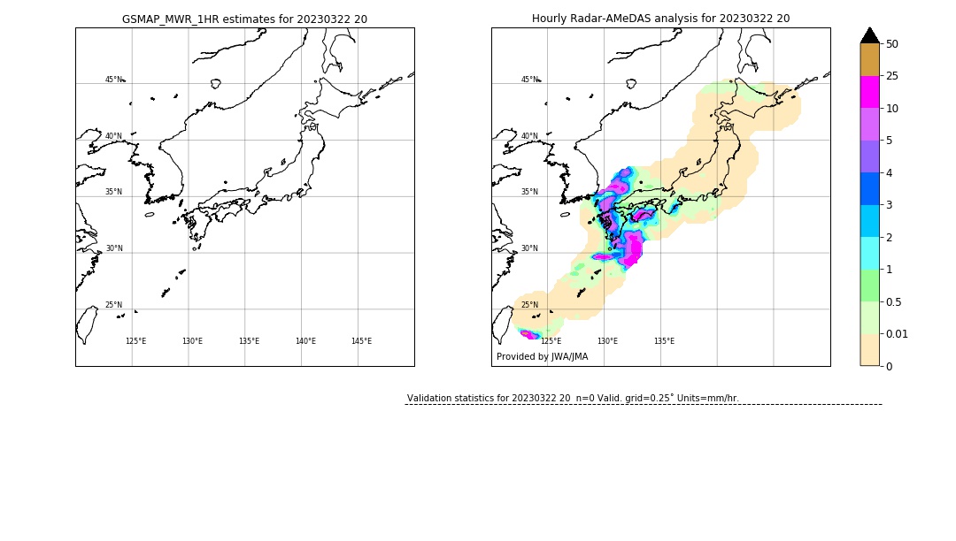 GSMaP MWR validation image. 2023/03/22 20