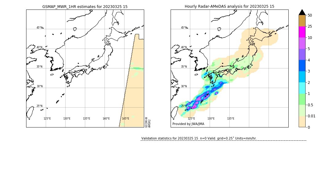 GSMaP MWR validation image. 2023/03/25 15