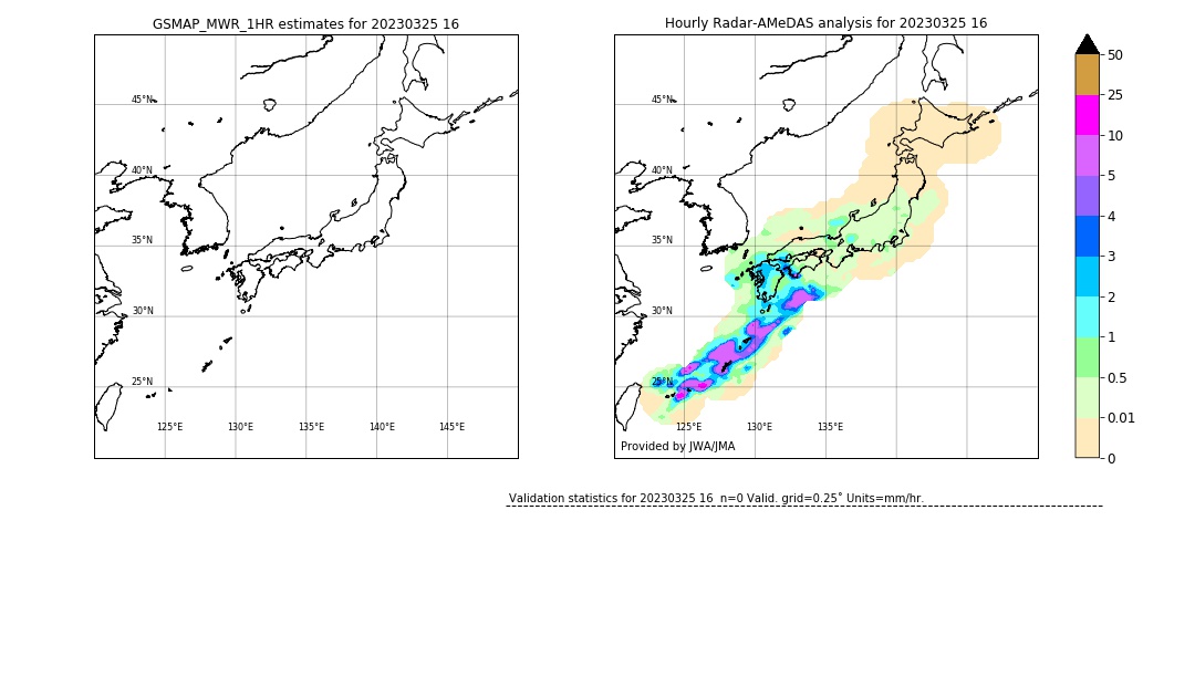 GSMaP MWR validation image. 2023/03/25 16