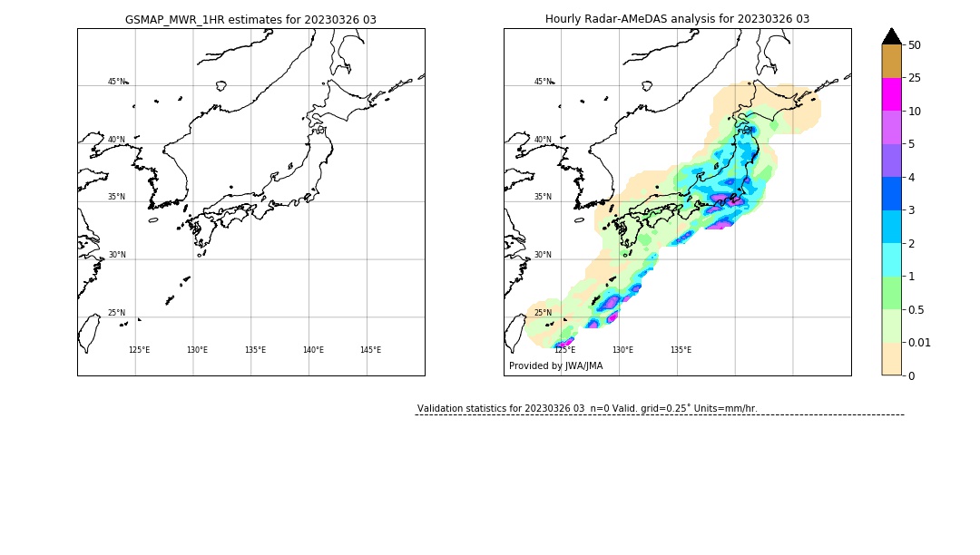 GSMaP MWR validation image. 2023/03/26 03