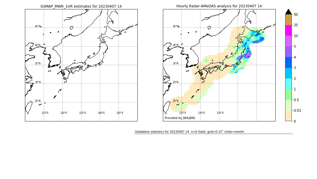 GSMaP MWR validation image. 2023/04/07 14