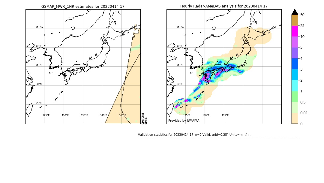 GSMaP MWR validation image. 2023/04/14 17