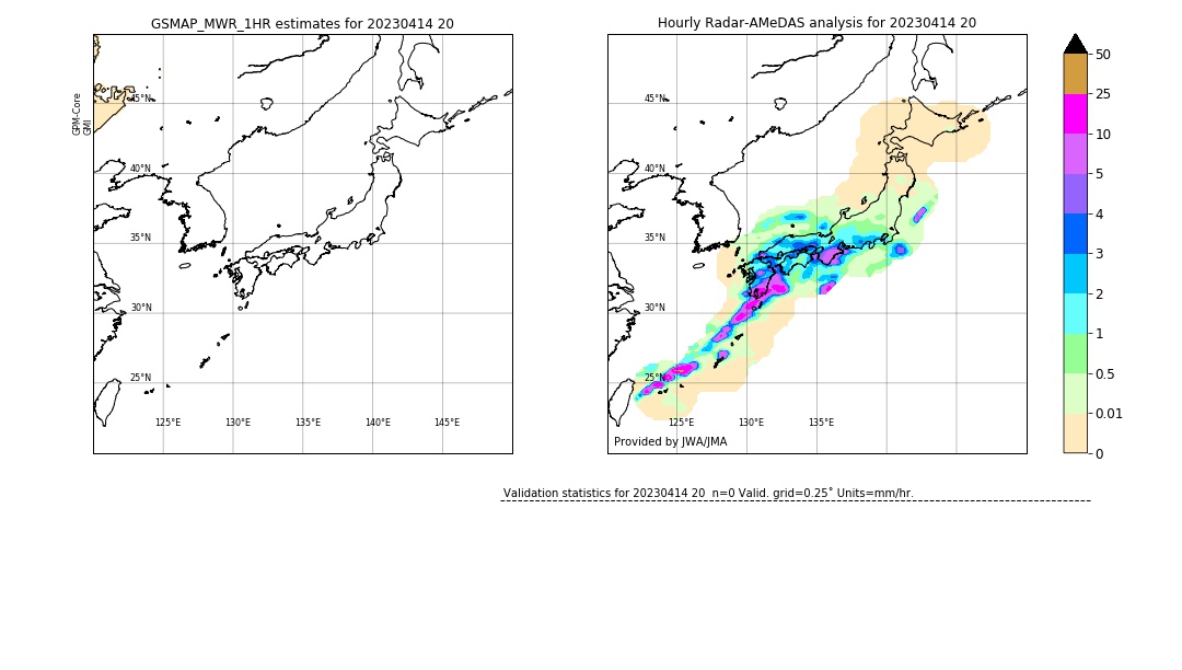 GSMaP MWR validation image. 2023/04/14 20