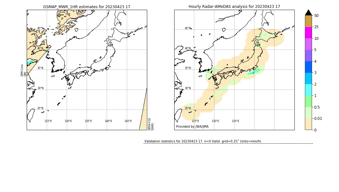 GSMaP MWR validation image. 2023/04/23 17