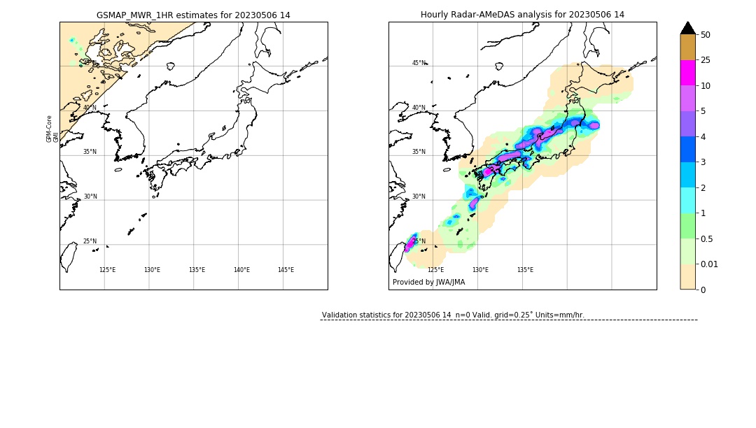 GSMaP MWR validation image. 2023/05/06 14