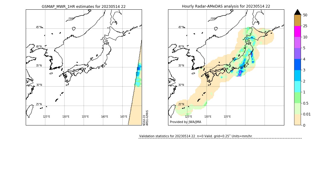 GSMaP MWR validation image. 2023/05/14 22