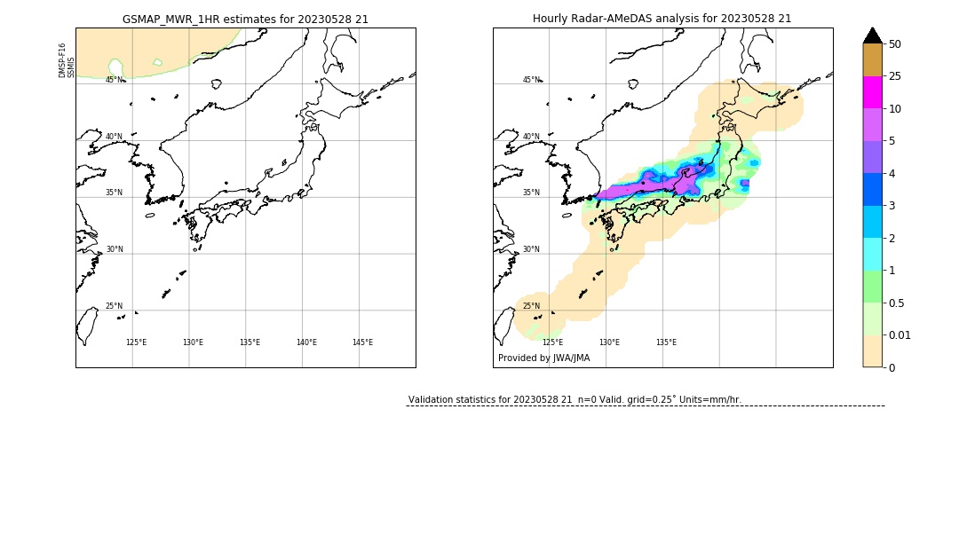 GSMaP MWR validation image. 2023/05/28 21