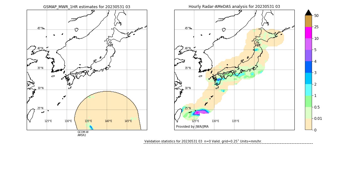 GSMaP MWR validation image. 2023/05/31 03