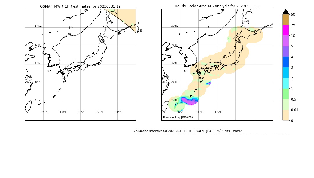 GSMaP MWR validation image. 2023/05/31 12