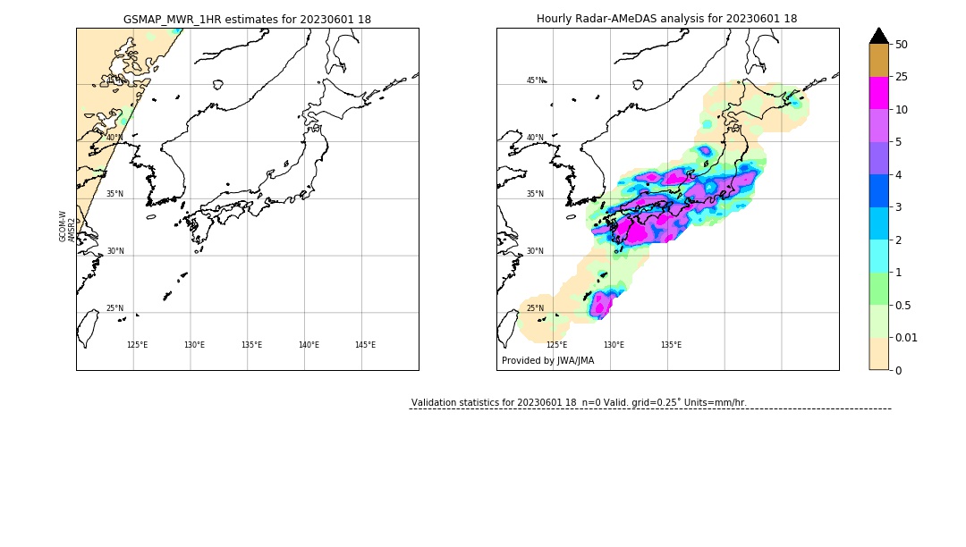 GSMaP MWR validation image. 2023/06/01 18