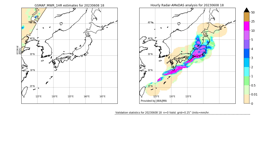 GSMaP MWR validation image. 2023/06/08 18