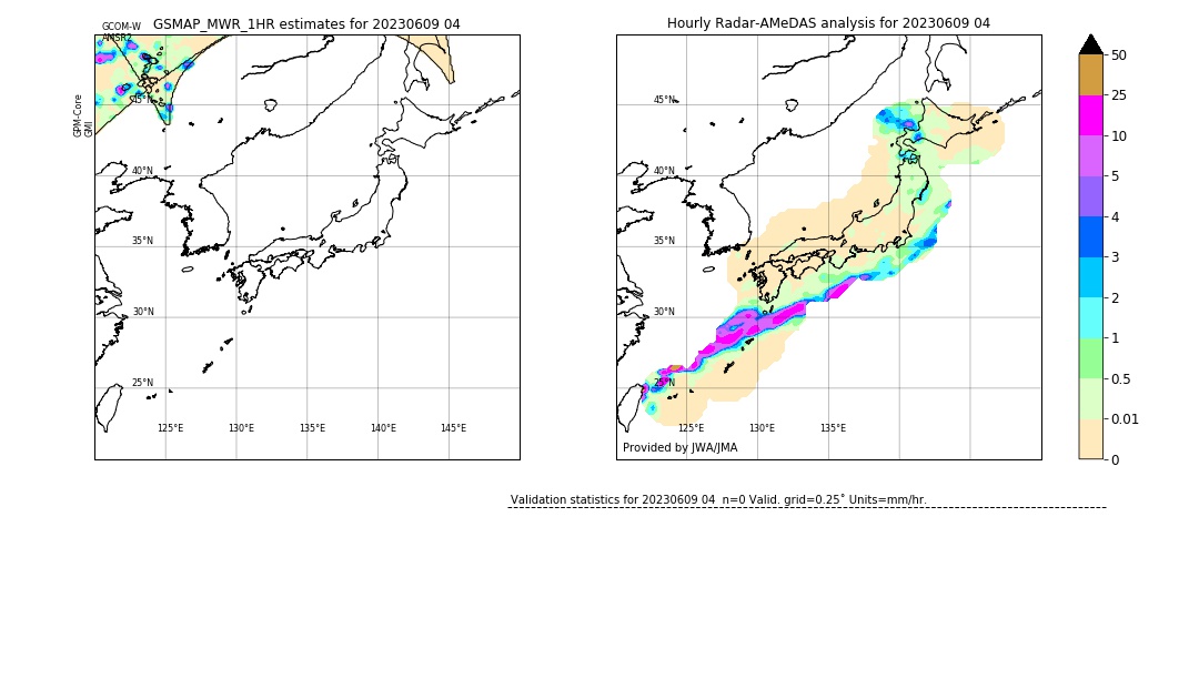 GSMaP MWR validation image. 2023/06/09 04