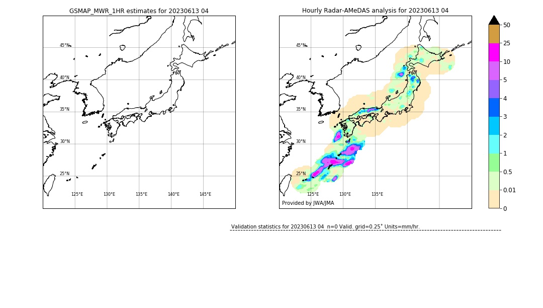 GSMaP MWR validation image. 2023/06/13 04