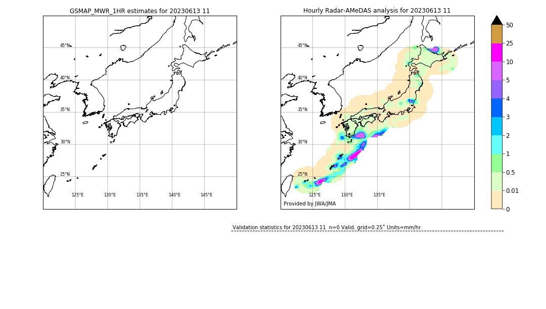 GSMaP MWR validation image. 2023/06/13 11