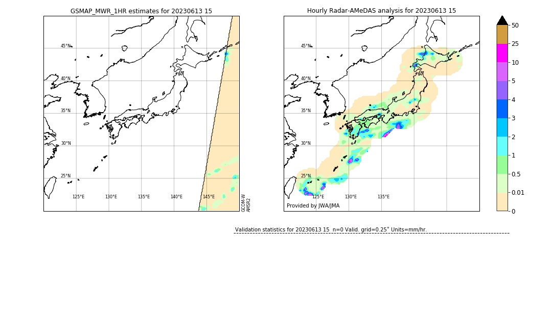 GSMaP MWR validation image. 2023/06/13 15