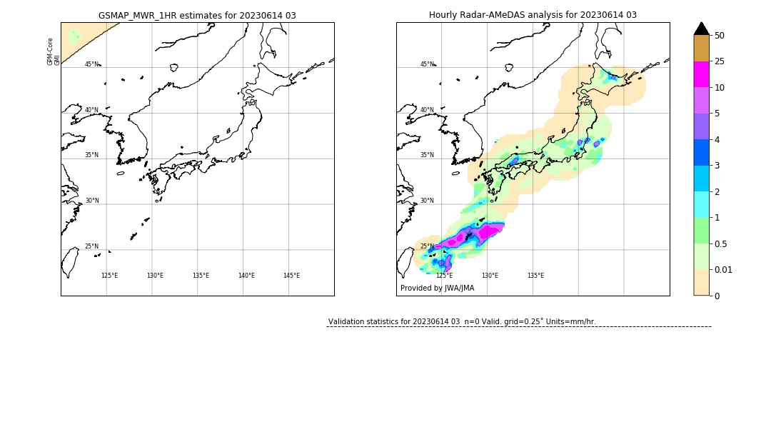 GSMaP MWR validation image. 2023/06/14 03