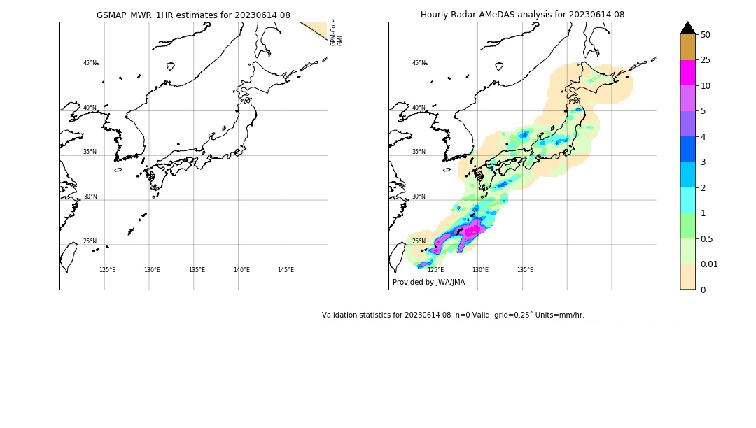 GSMaP MWR validation image. 2023/06/14 08