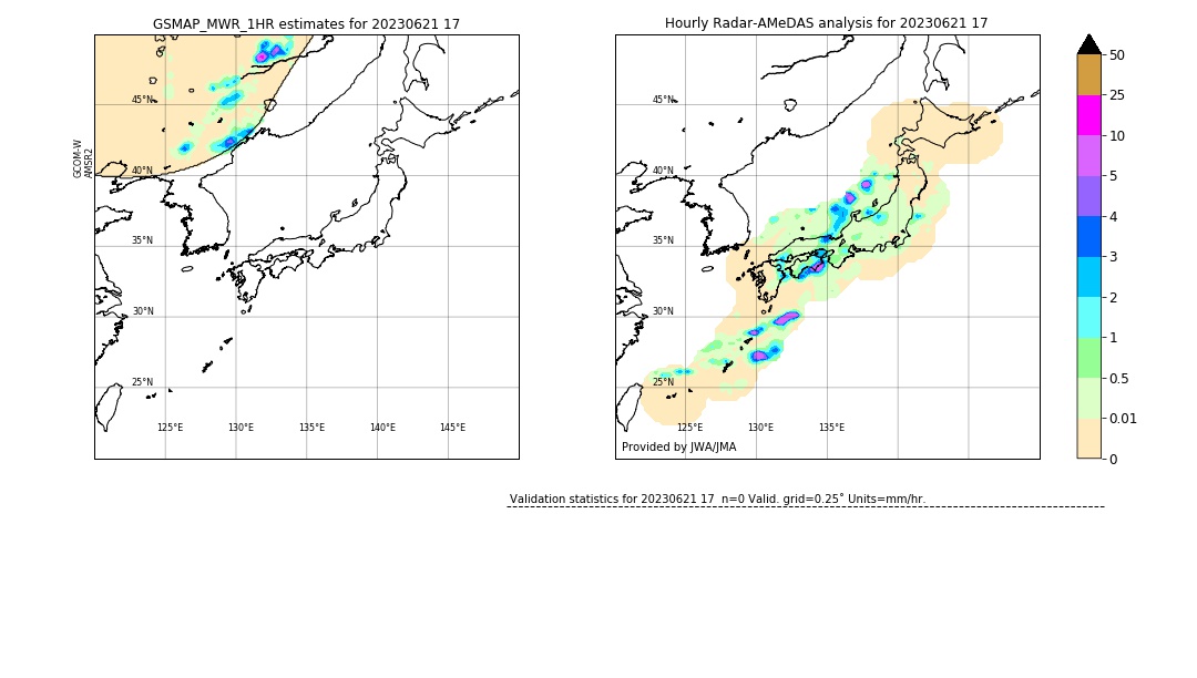 GSMaP MWR validation image. 2023/06/21 17