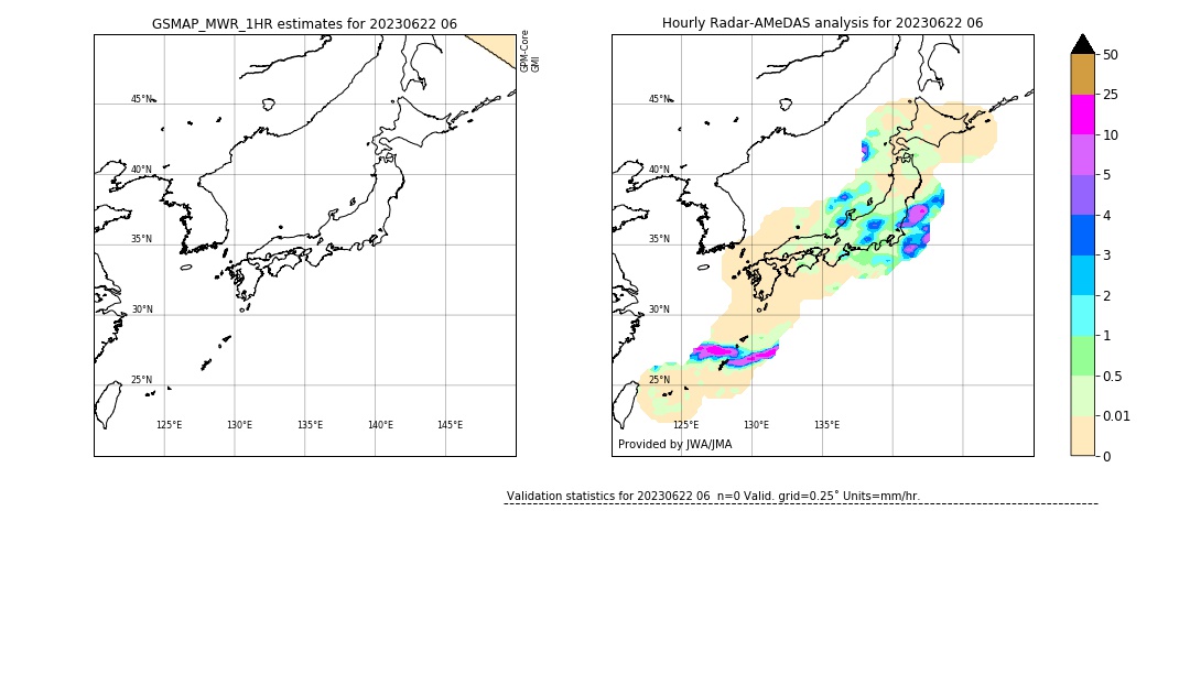 GSMaP MWR validation image. 2023/06/22 06