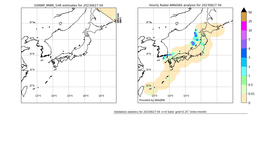 GSMaP MWR validation image. 2023/06/27 04