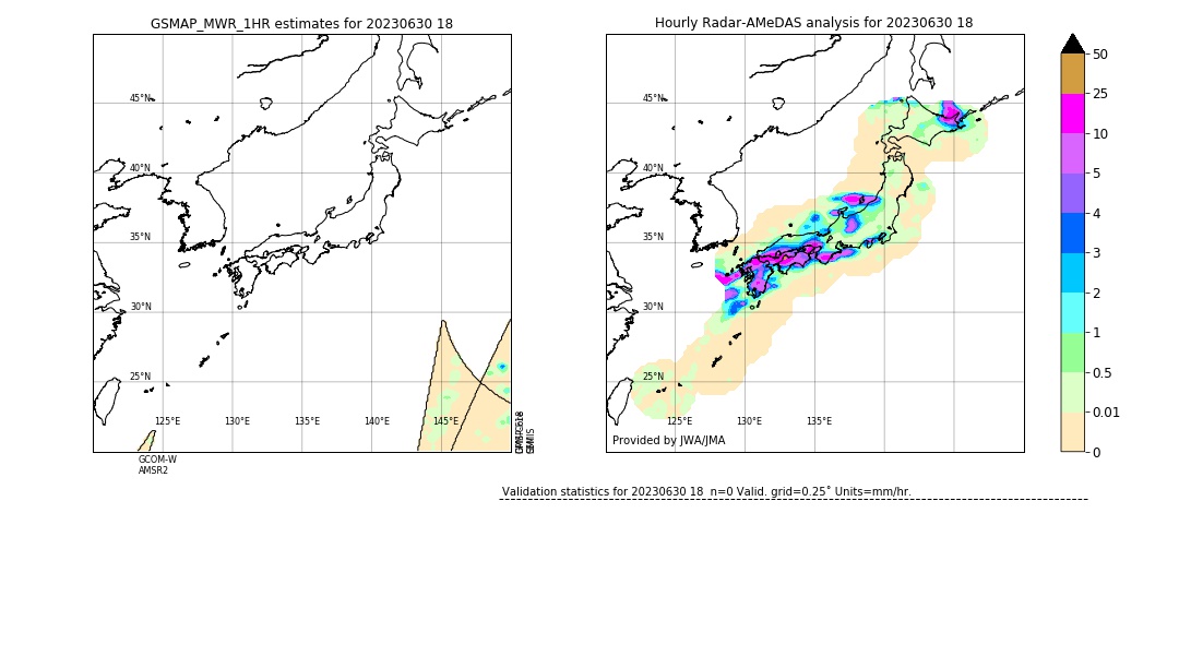 GSMaP MWR validation image. 2023/06/30 18