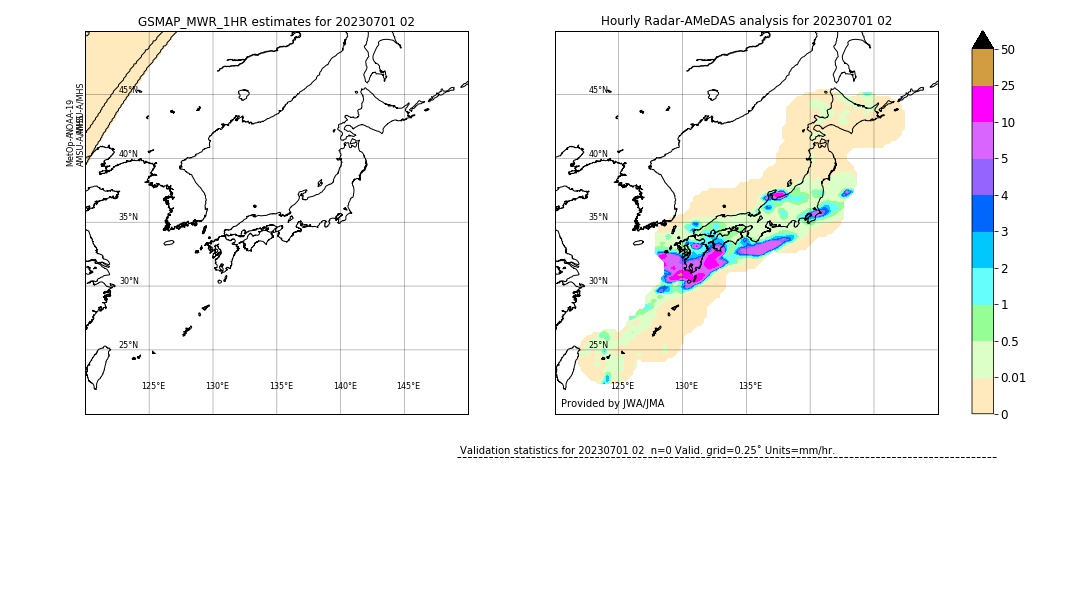 GSMaP MWR validation image. 2023/07/01 02