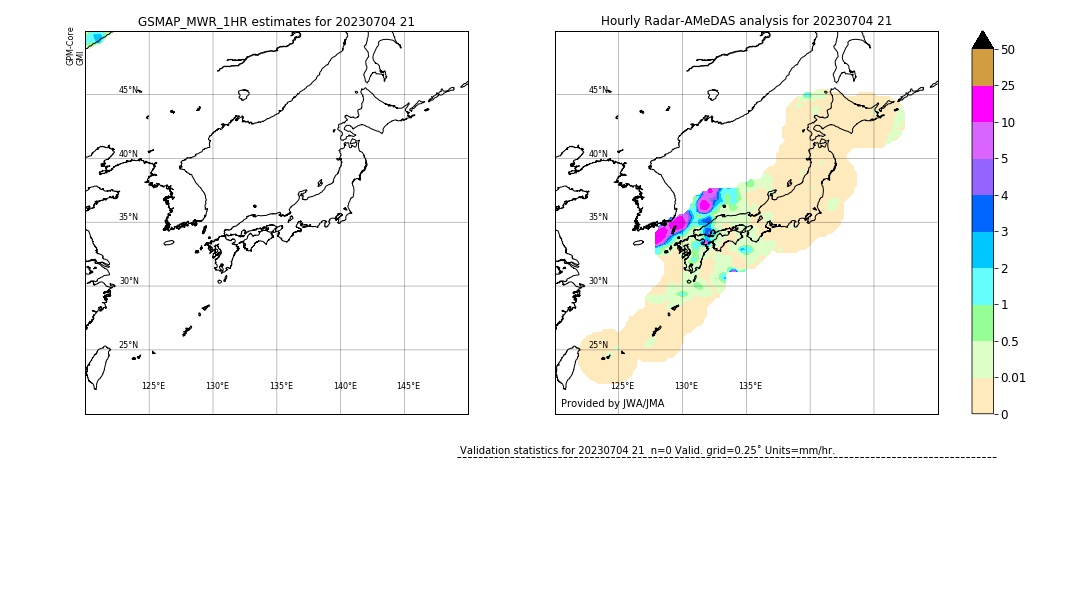 GSMaP MWR validation image. 2023/07/04 21