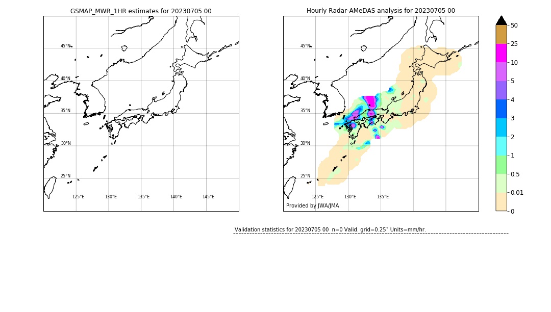 GSMaP MWR validation image. 2023/07/05 00