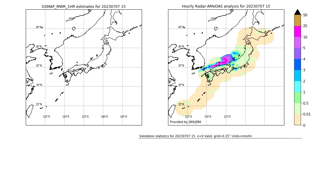 GSMaP MWR validation image. 2023/07/07 15