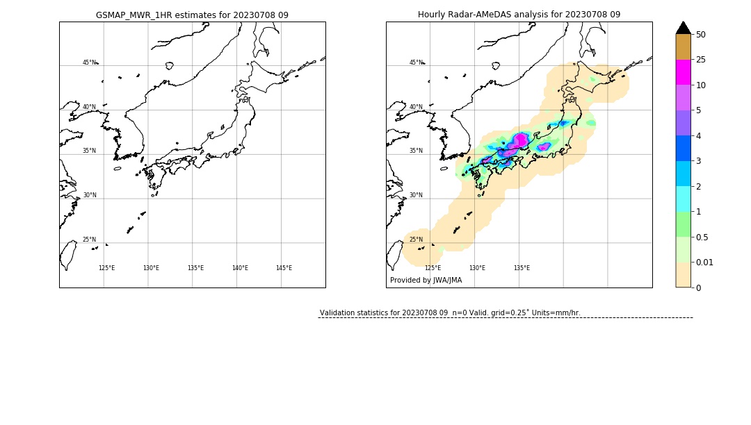 GSMaP MWR validation image. 2023/07/08 09