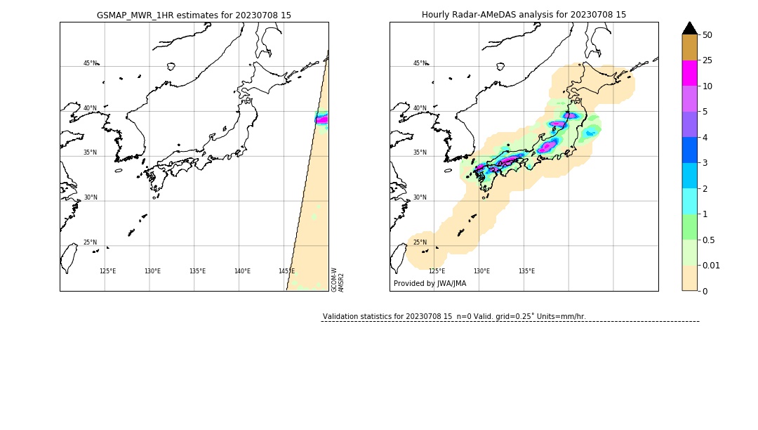 GSMaP MWR validation image. 2023/07/08 15