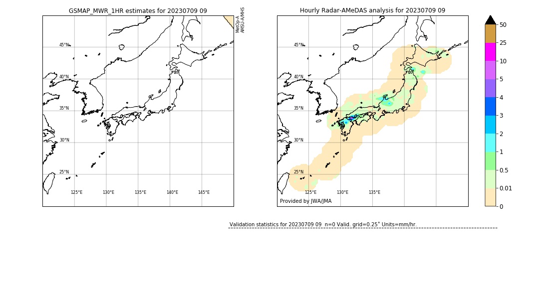 GSMaP MWR validation image. 2023/07/09 09